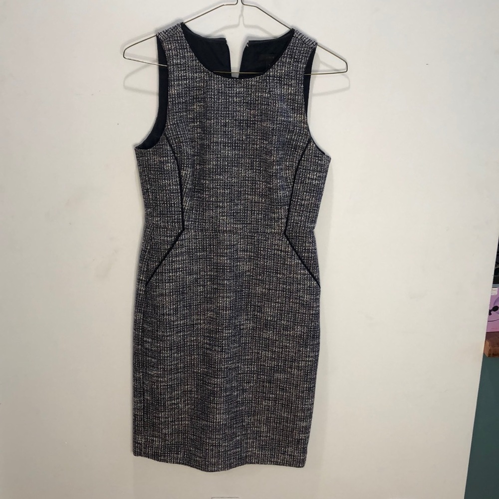 Boucle pink and blue J. Crew sheath dress, size 6